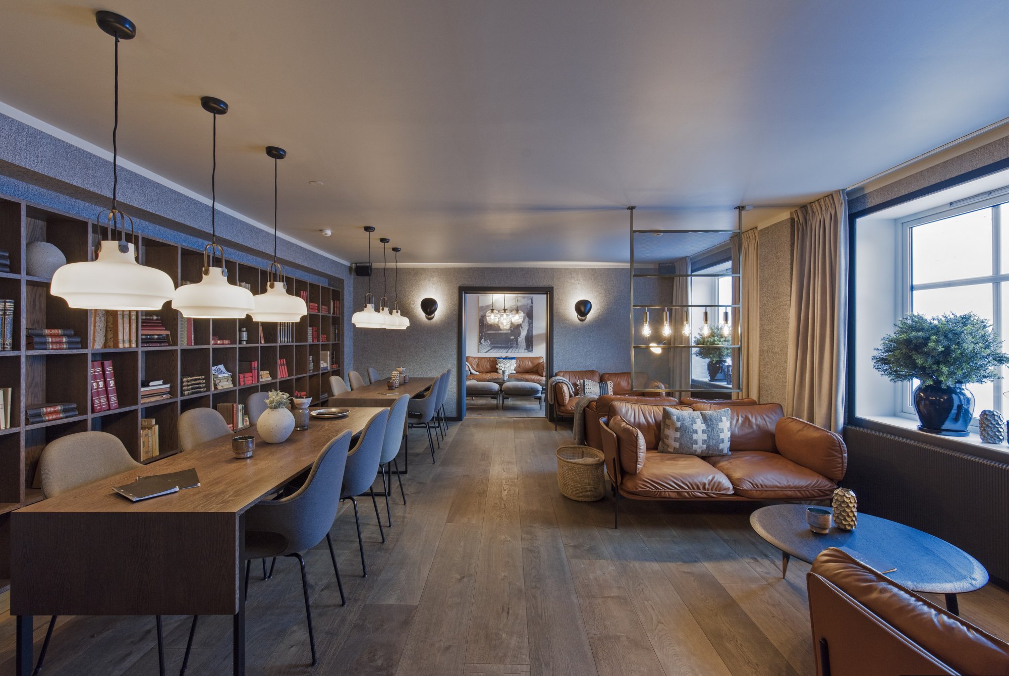 Relaxing area at Funken Lodge in Longyearbyen, Svalbard