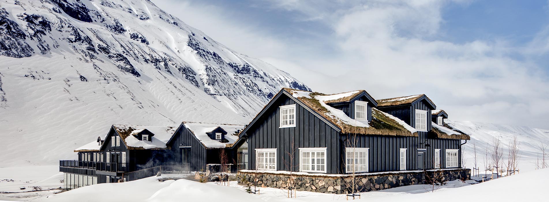 Panoramic view of Deplar Farm in North Iceland