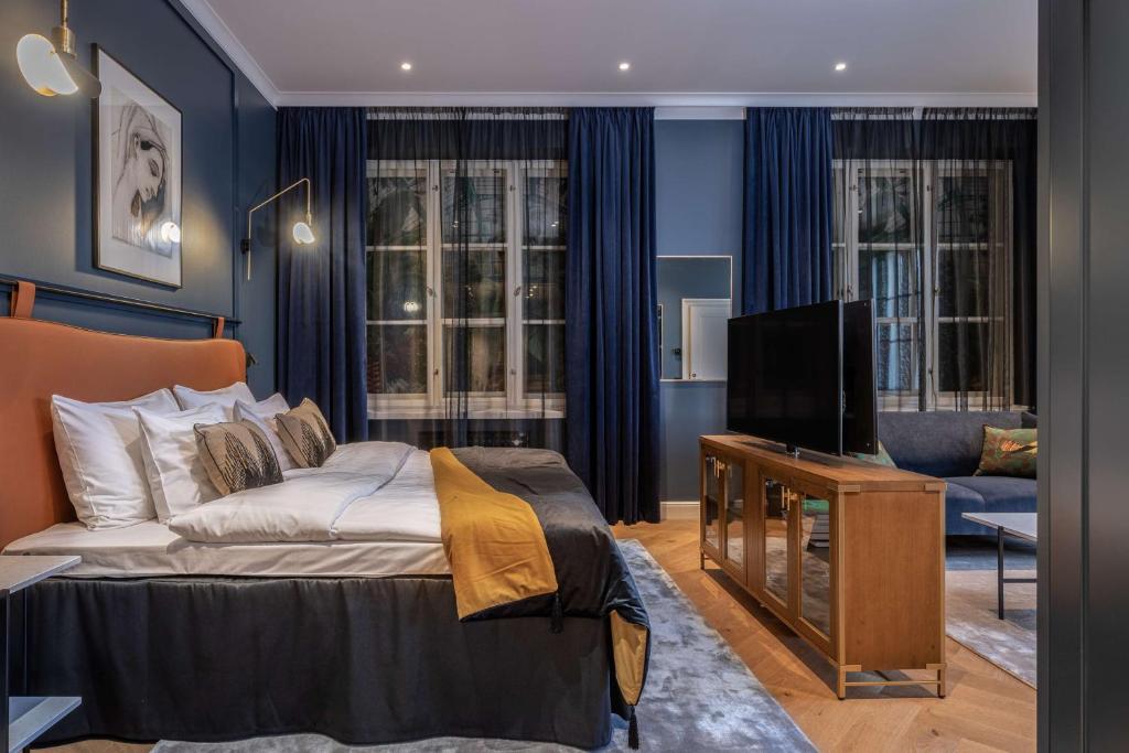 Bedroom view at Scandic Grand Central in Helsinki, Finland