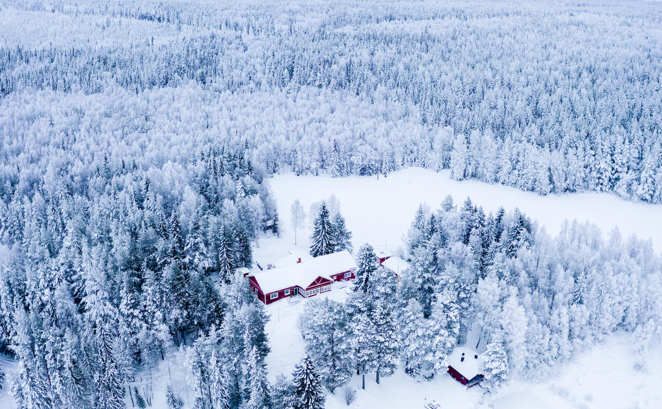 Pine Bay Lodge in Swedish Lapland in winter