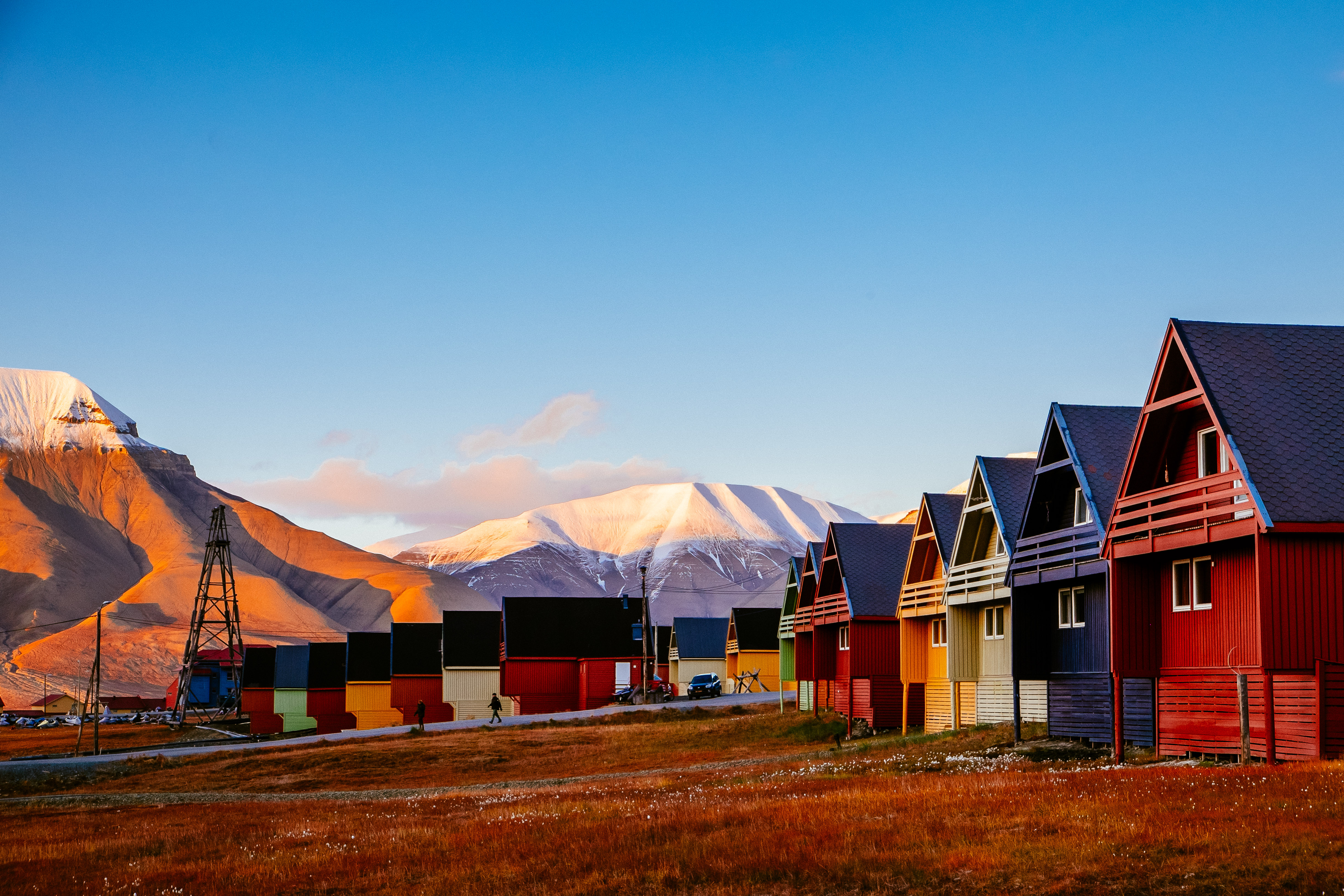 Colourful huts at the basecamp of Longyearbyen in Svalbard.