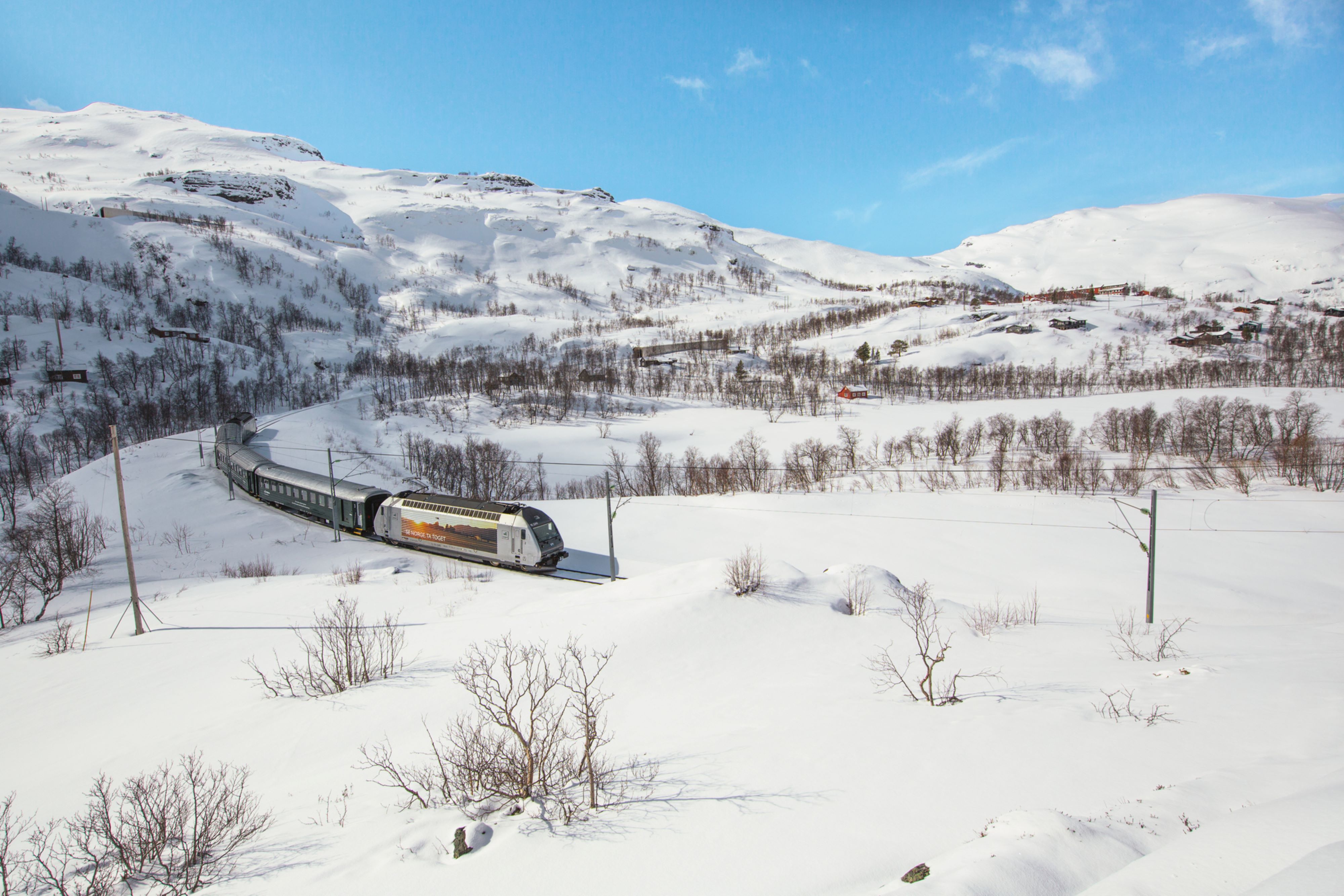 Winter Flåm railway, Flåmsbana, Fjord Norway 